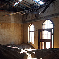 The ghost town Kolmanskop, an abandoned mining town in the desert, Luderitz, Namibia, South Africa