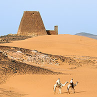 Pyramides of Meroe in the desert, Sudan, Africa