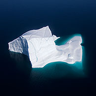 Aeriel view over icebergs at Uummannaq Fjord, Greenland