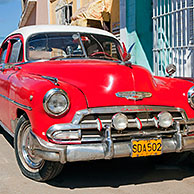 Old 1950s vintage American Chevrolet car / Yank tank in Trinidad, Cuba