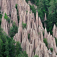 The earth pyramids of Longomoso / Lengmoos / Monti di Mezzo on the Renon plateau, Dolomites, Italy