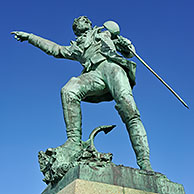 Statue of the French corsair Robert Surcouf by Alfred Caravaniez at Saint-Malo, Brittany, France