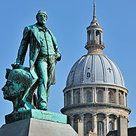 Statue of Auguste Mariette, archaeologist, Egyptologist and the founder of the Egyptian Museum in Cairo, Boulogne-sur-Mer, France