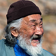Portrait of elderly Inuit man from Uummannaq, North-Greenland, Greenland