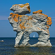 Eroded seastacks at Gamla Hamn in Fårö, Sweden