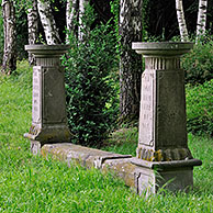 Typical banc de l'impératrice / Empress' bench along road at Ottwiller in the Vosges; Alsace; France