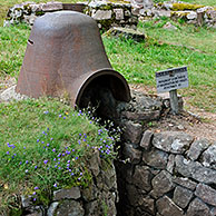 Iron turret from trench at the First World War battlefield Le Linge at Orbey, Alsace, France